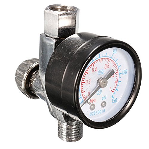Metal Air Spray Gun Pressure Gauge Regulator (Black) Amazon.in Home