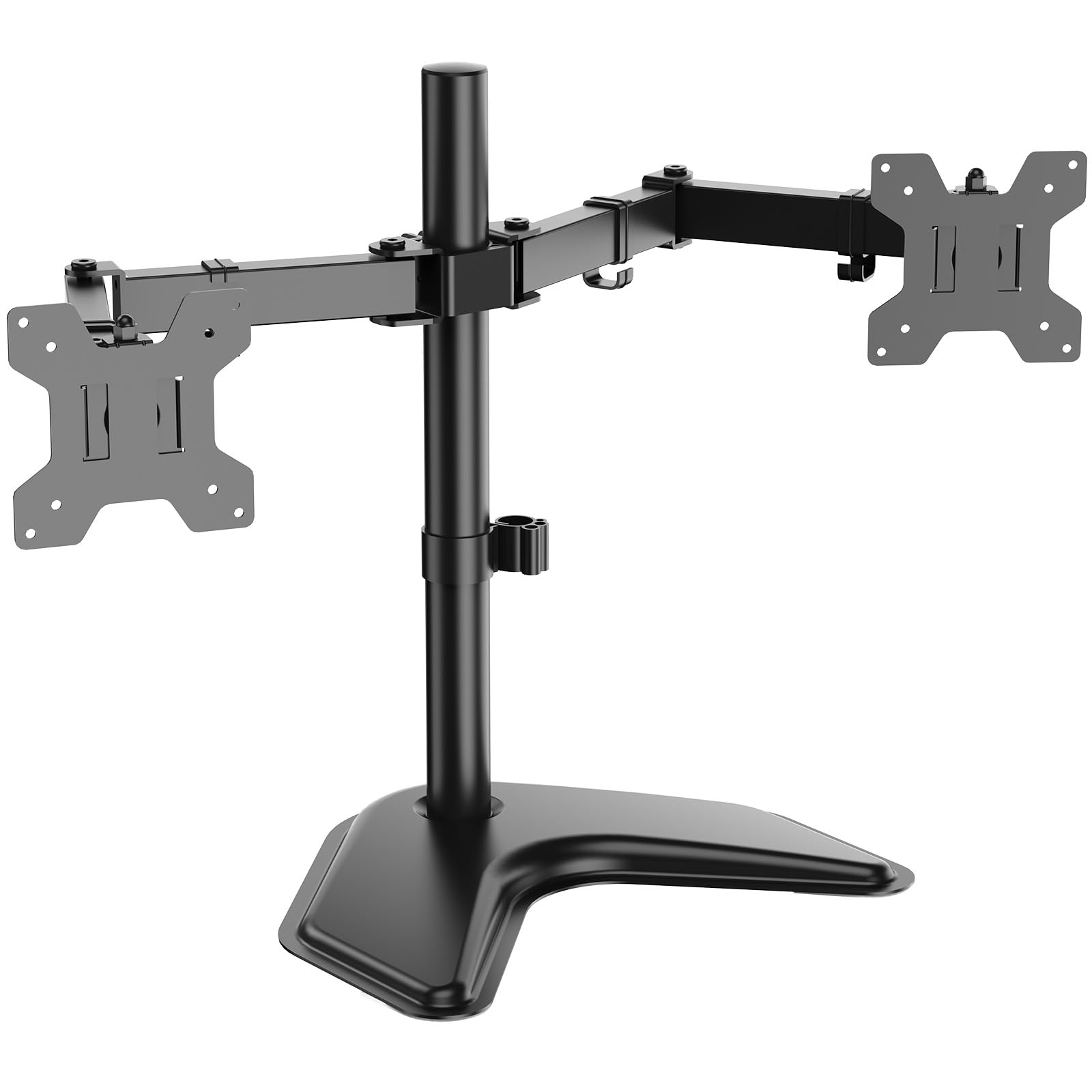 WALI Dual Monitor Stand for Desk, Monitor Stands for 2 Monitors up to 27 inch, Mount Fits up to 22lbs, Free Standing Full Motion Arm for Desk (MF002), Black-image-17