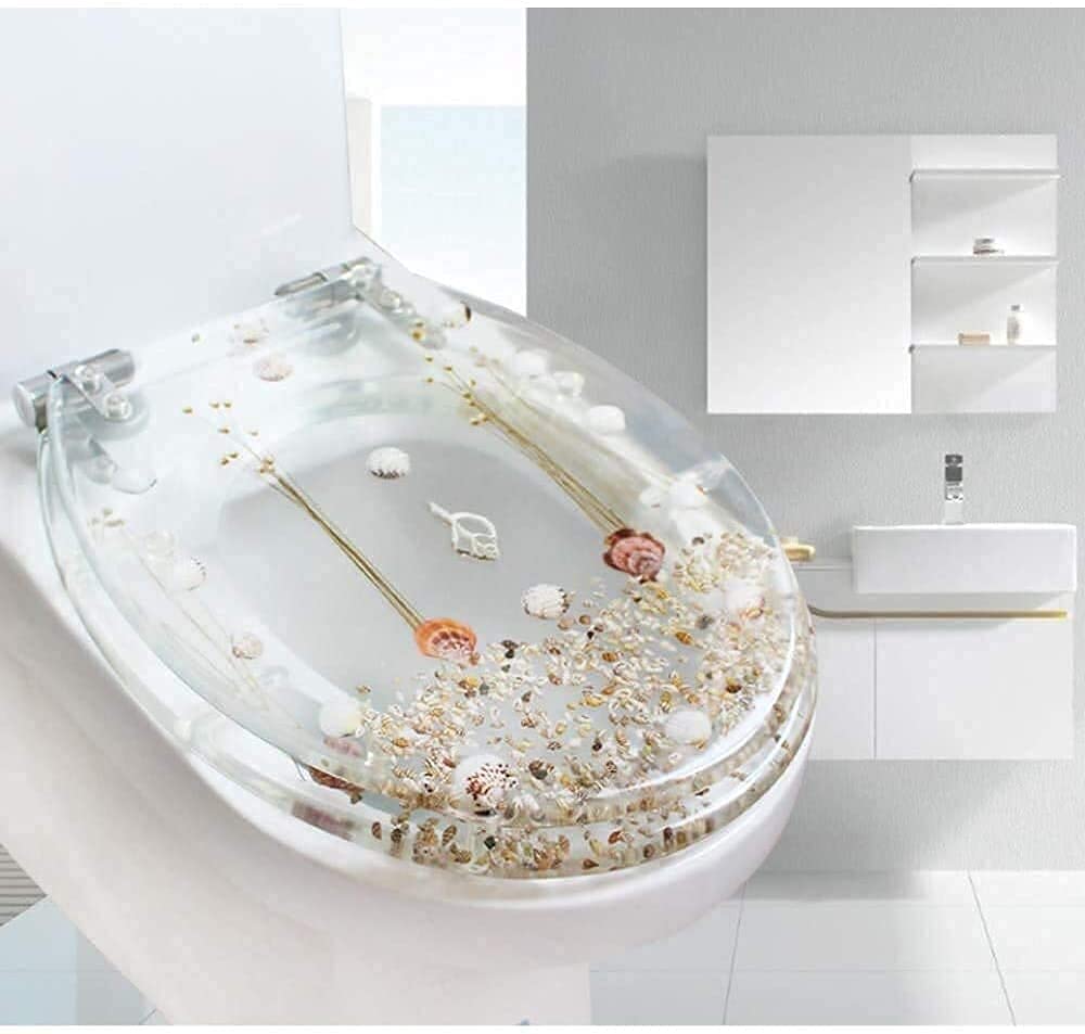 Waschbarer Toilettensitz mit 3D-Effekten, robuster Standard-Toilettendeckel für einfache Reinigung