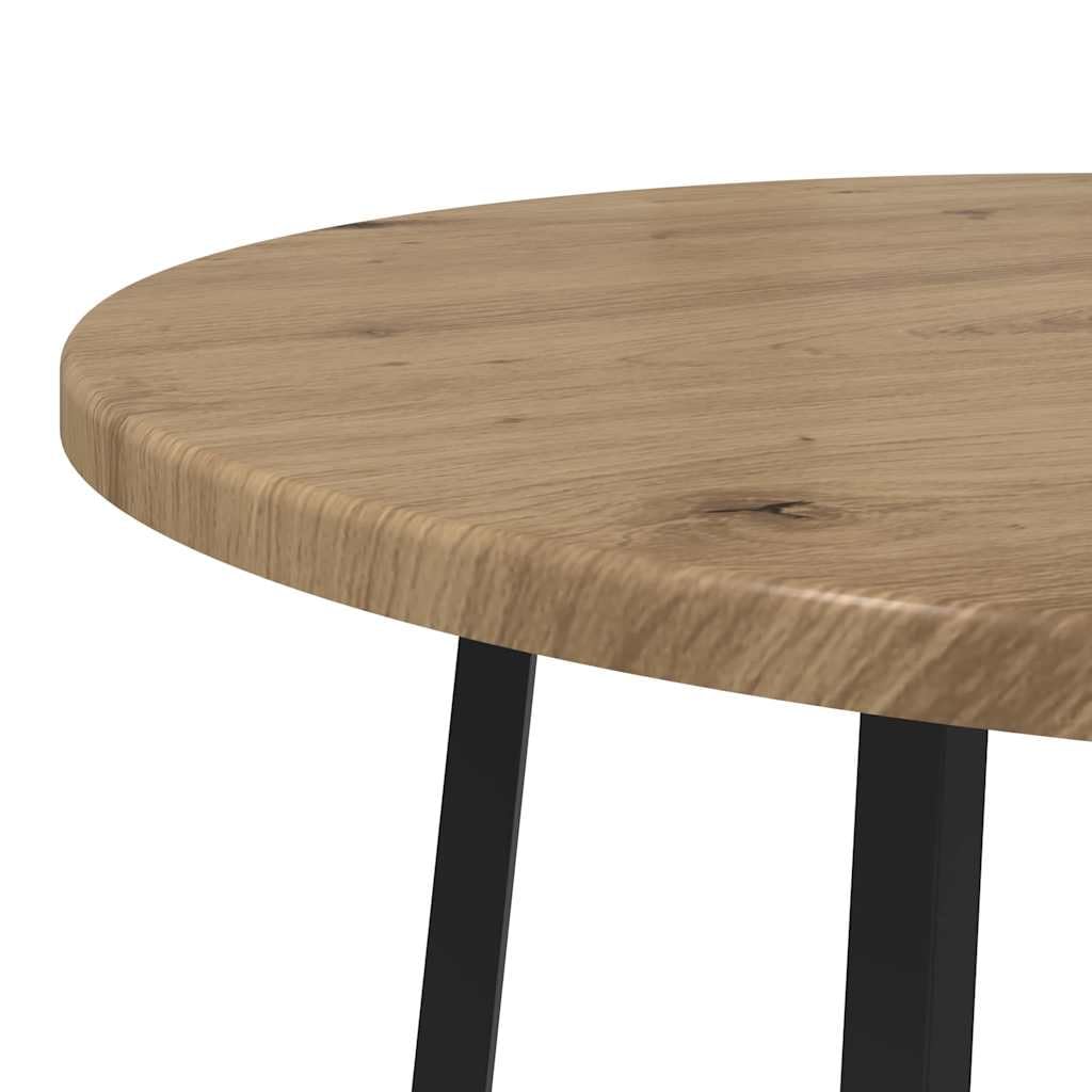 Juego de mesa auxiliar Artisan de roble negro con estante, 2 piezas, mesa auxiliar, mesa de centro para salón, dormitorio, pasillo y vestíbulo