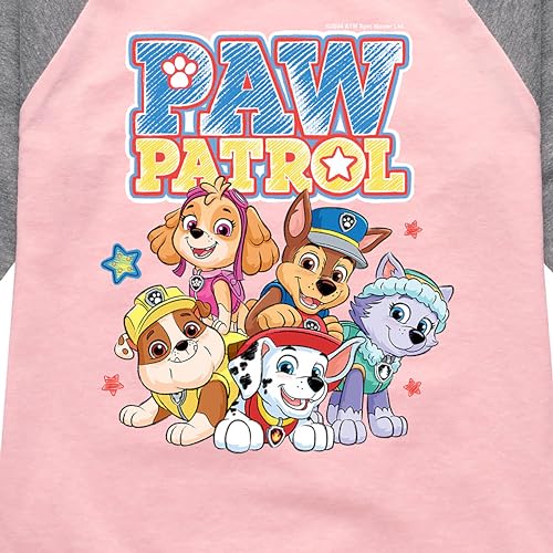 HYBRID APPAREL - Paw Patrol - Sketch Character Group - Toddler & Youth Girls Raglan Graphic T-Shirt3