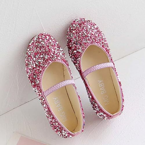 Girls Classic Slip on Mary Jane Ballet Flats Glitter Wedding Party Bridesmaids Flower Girl Princess Dress Shoes for Kid Toddler2