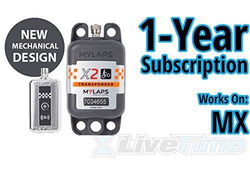 MyLaps X2 Transponder, Rechargeable, for MX (Motocross), Includes 1-Year Subscription