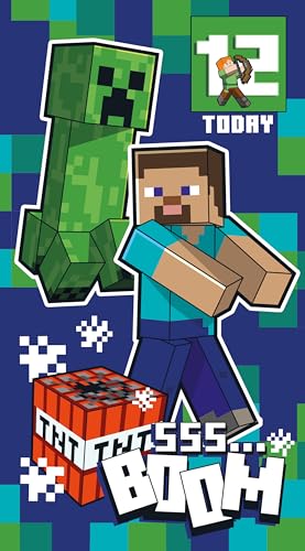 Tarjeta de cumpleaños de Minecraft con calcomanías