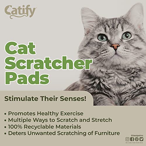 Image of Best Pet Supplies Catify Cat Scratcher, Fun Interactive Scratchers, Posts, Poles, Claw Safe, Furniture Saver Indoor Play Support Natural Cat Behaviors Heavy Duty - Narrow (4 Pack)