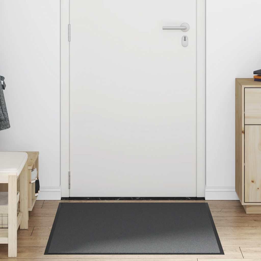 Zerbino antracite, 90 x 150 cm, robusto polipropilene trapuntato con fondo in PVC antiscivolo, design moderno per ingresso, corridoio e terrazza coperta