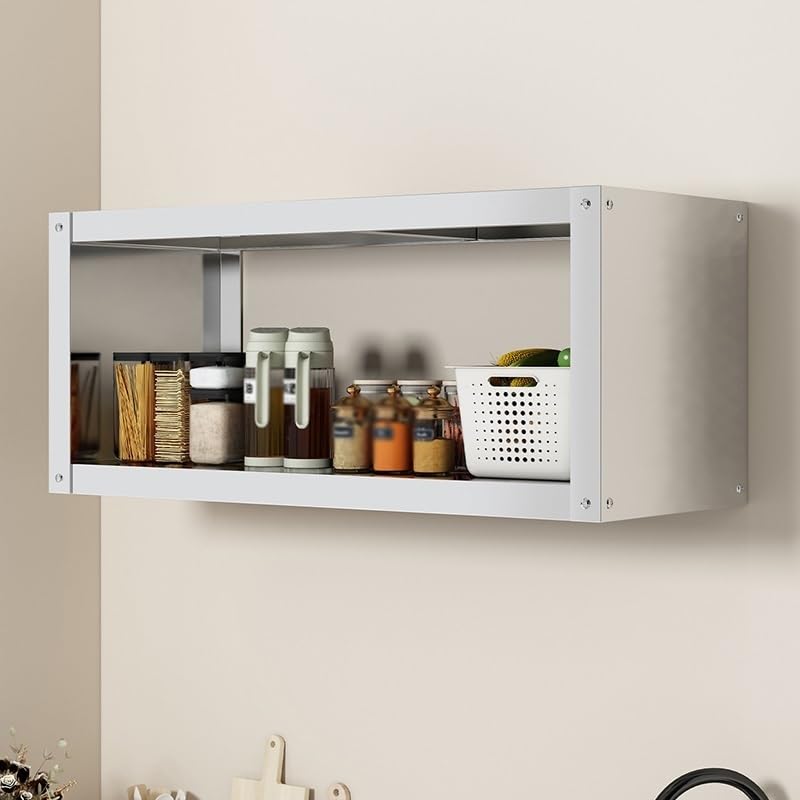 Armadio industriale da parete in acciaio inox, grande capacità, con ante scorrevoli (90 x 35 x 40 cm), perfetto per uso domestico e commerciale