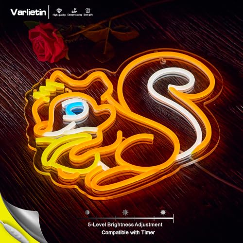 Image of Squirrel Neon Sign for Wall Decor,LED Dimmable Signs Gifts for Kidsroom Men Cave Game Room Decor, Birthday Party Decoration Gift