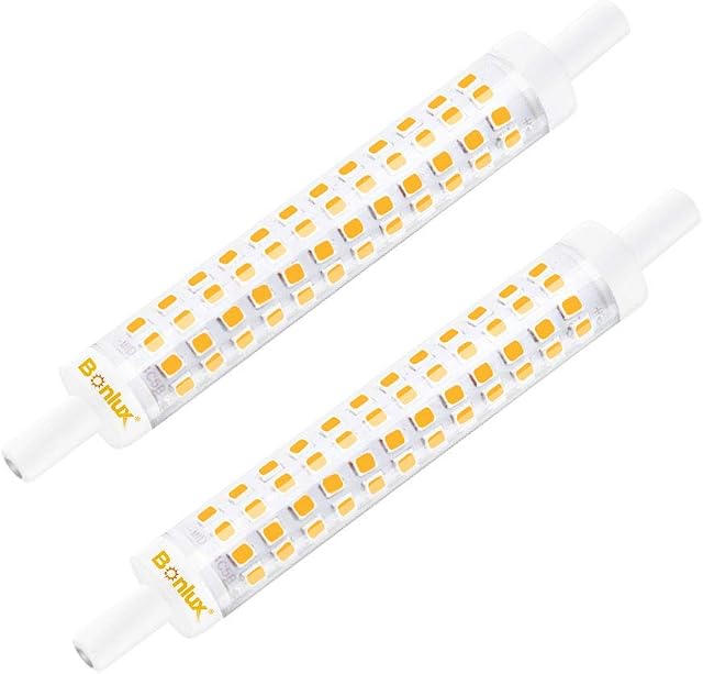 Bonlux LED R7S 118mm Slim 14W Linear Reflector Light Bulb Wide 15mm Double Ended J118 1400LM Non-dimmable Warm White 3000K 130W Halogen Replacement 230V AC 360°(2-Pack)