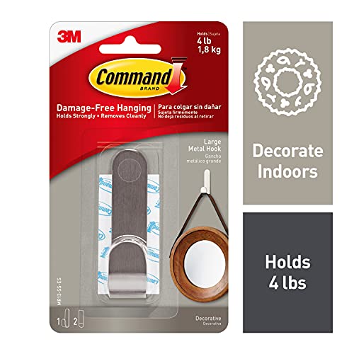 Crochet moderne en métal Command MR12-SS-ES moyen argent sans perçage - 3