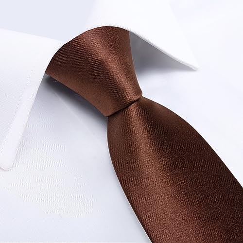 Image of DiBanGu Mens Solid Color Tie and Pocket Square Set Woven Silk Plain Necktie & Handkerchief for Men Wedding Party Formal