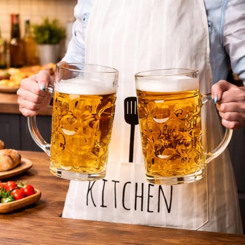 Image of Primeworld 1000 Ml Jumboo Beer 1 Pcs Mug With Handle Glass, Steins, Freezable Beer Glasses,Everyday Drinking Glasses, Cocktail Glasses - White