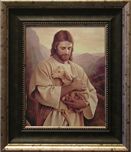Framed Picture of Jesus, Lost Lamb By Del Parson