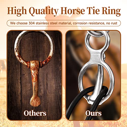 Chowzz Horse Blocker Tie Ring, Horse Tack And Supplies, Horse Rigging Equipment, Horse Safety Accessories With Eye Bolt, Cross Tie Rings For Horses To Prevent Pulling #TOP4
