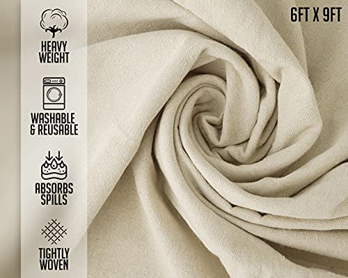 Canvas Drop Cloth for Painting (Size 6 x 9 Feet - Pack of 4) - Pure Cotton Painters Drop Cloth for Painting, Furniture & Floor Protection - All Purpose Thick Canvas tarp with Double Stitched Edges