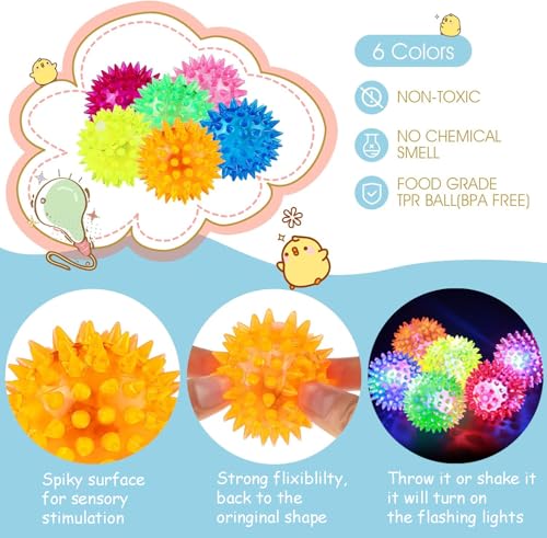 Piucrty Igelball Mitgebsel Kindergeburtstag 12Pcs Leuchtball Gastgeschenke Jump Ball Leuchtspielzeug Kinder Stressball Give Aways Kleinigkeiten Led Flummies Party Gadgets Kleine Grundschule Geschenke
