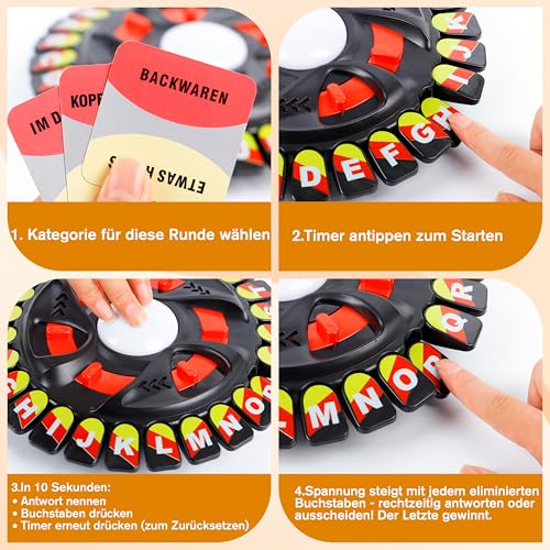 Wörter Sturm Brettspiel – Gesellschaftsspiel für 2-8 Spieler ab 14 Jahren, Partyspiel & Familienspiel (Schwarz) – Bild 6