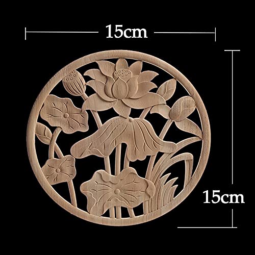 Appliques Décoratives En Bois Sculpté - Lot De 4 - Motifs Fleurs - Pour Meubles, Portes, Miroirs - Peignables