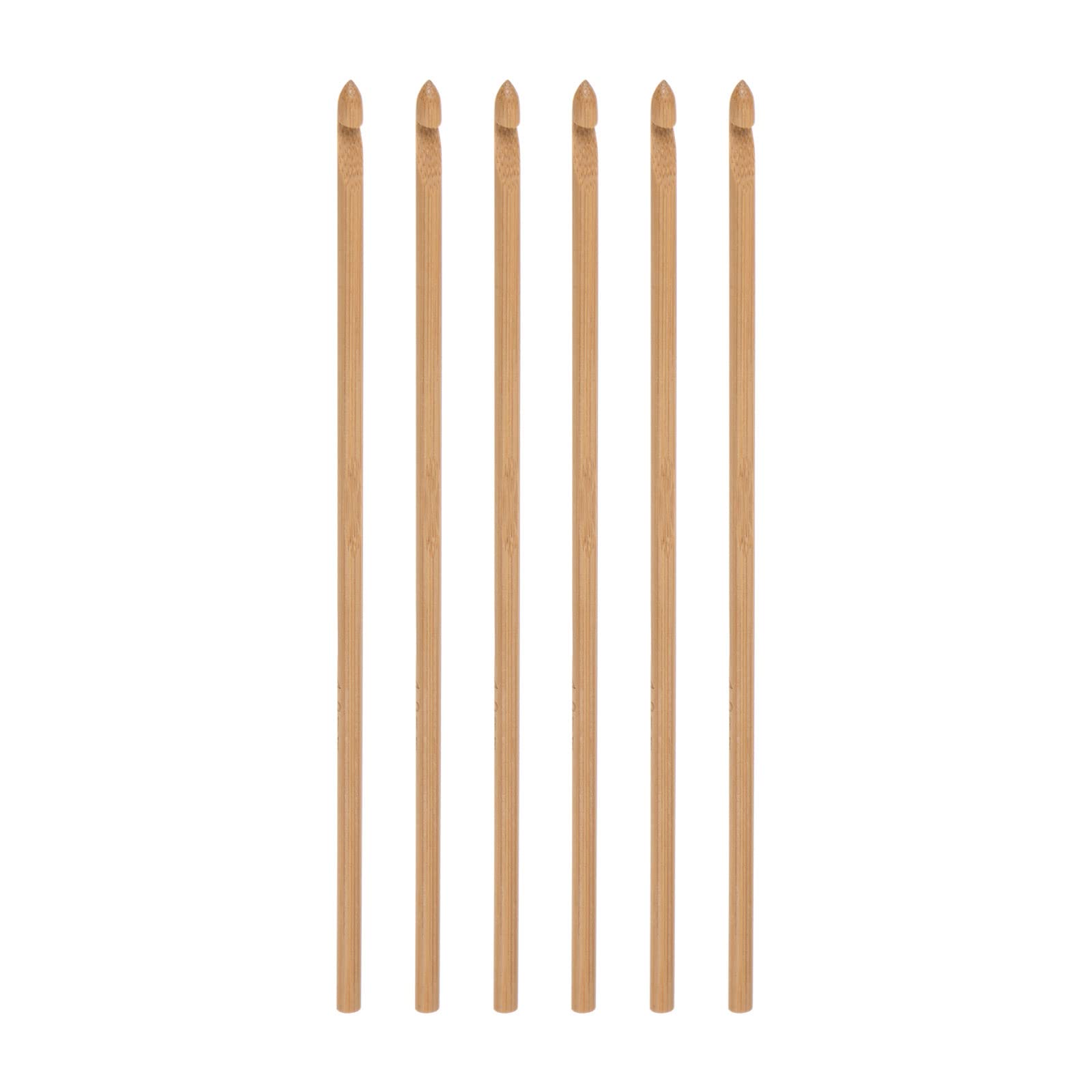 Photo 1 of uxcell Wooden Bamboo Crochet Hook 4.0mm US Size G (Size 6) Fine Knitting Needles for DIY Craft Yarn 6Pcs