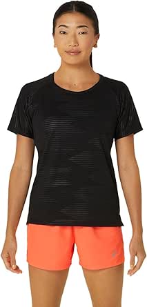 asics(アシックス) ランニングウェア グラフィックエンボスショートスリーブトップ 2012D002 レディース