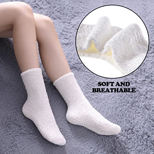 Image of FNOVCO Non Slip Socks for Women Winter Warm Cozy Fuzzy Slipper Socks Soft Fluffy Hospital Socks with Grips