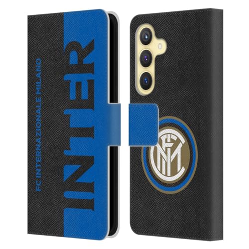 Carcasa de cuero Samsung S24 5G Inter Milan funda libro con acabados gráficos de alta definición