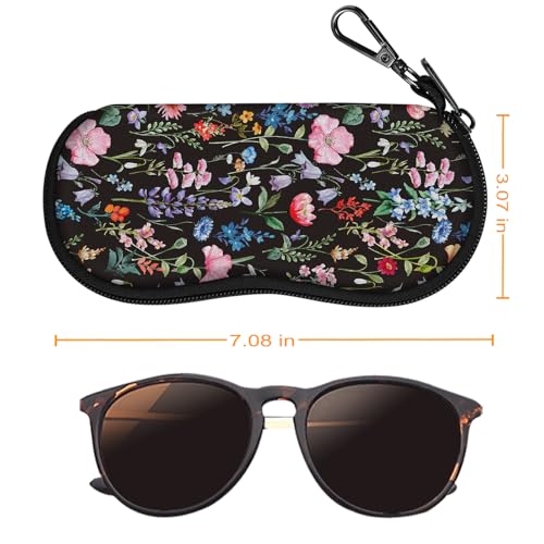 Image of FINTIE Glasses Case with Carabiner, Ultralight Neoprene Sunglasses Pouch