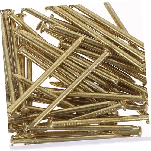 Image of 200pcs Picture Frame Nails: Small Iron Nails for Picture Hanging - Gold Hanging Hardware for Wall Decor Photo Frames Art