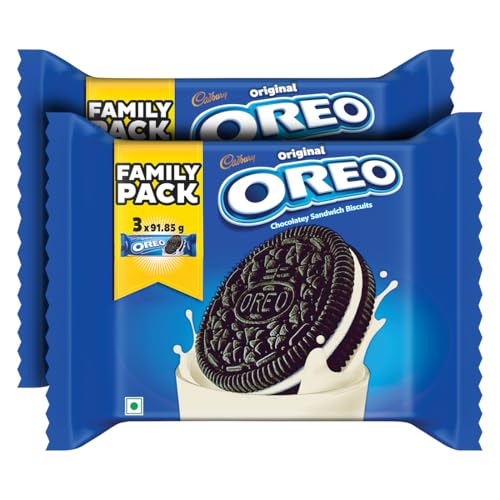 Image of Cadbury Oreo Vanilla Flavour Creme Sandwich Biscuit, 288.75 g (Pack of 2)