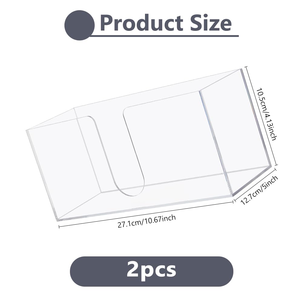 DICOSMETIC 2 dispenser di asciugamani di carta da banco in acrilico trasparente, 26 x 12 x 10,5 x 10,4 cm, portatovaglioli a tre pieghe per bagno e cucina piegati a Z