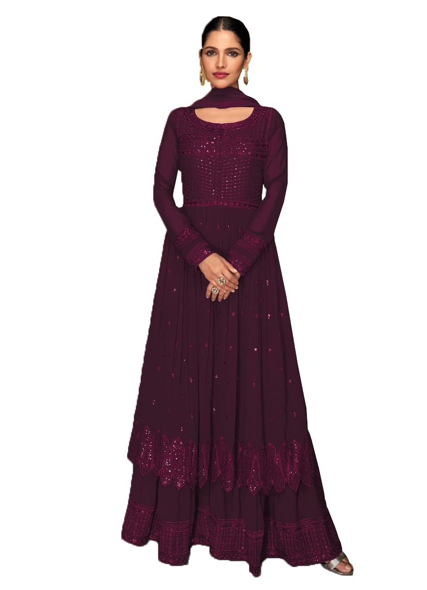 STELLACOUTUREIndian Pakistani style simple premium georgette sequence palazzo salwar suit dress for women 2470-O