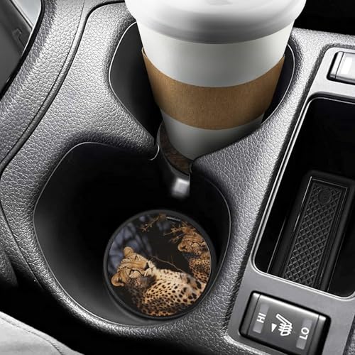 Posavasos para portavasos de auto con diseño de leopardo miniatura 6