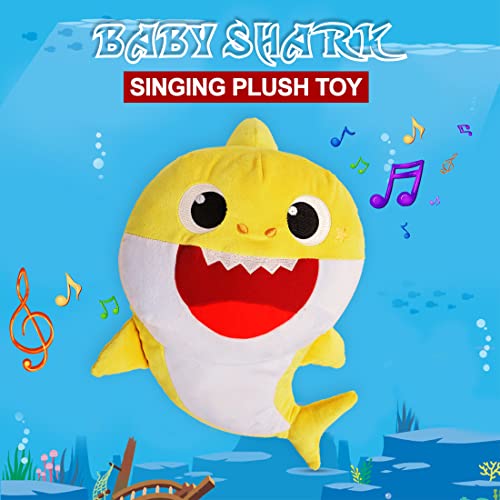 Image of Pinkfong Baby Shark Plush Singing Plush Toy 8 Inch for The Kids of 1 Year and Above, White, (BS60001)