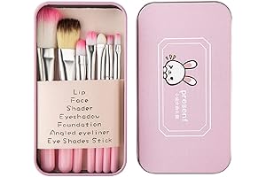 Cutie Bunny Makeup Kit for Kids: Pimoys 7-Piece Brush Set