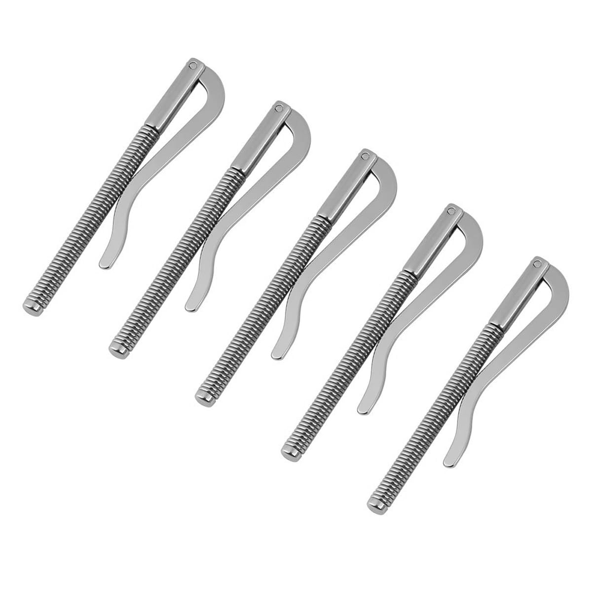 WANGCL 5 clips de resorte para billetera, billeteras de acero inoxidable, billeteras para billeteras de cuero doble, billeteras plateadas para tarjeteros
