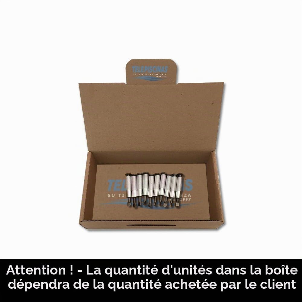 Telepiscinas Lot de 30 pitons à douille Fixation bâche de piscine 100 % inox et aluminium Escamotable Tout en une seule pièce