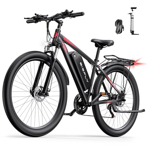 BIGFLY C29 Ultra Vélo Électrique pour Adultes 29 Pouces, Batterie 48V 15Ah Jusqu'à 80 km d'Autonomie 21 Vitesse Ebike, VTT Électrique Homme Fourche Suspendue Verrouillable & Freins Hydrauliques