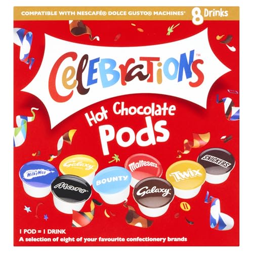 CelEBraTioNS Cialde per cioccolata calda * compatibili con macchine Nescafe Gusto * - Una selezione di otto delle tue marche preferite - CelEBraTioNs Hot Chocolate Selection