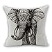 Nunubee Housse Coussin Coussin Decoration canapé Deco canapé scandinave Deco, Éléphant Blanc 45x45CM