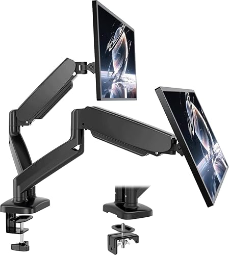 Monitor Arm, Computer Dual Monitor Arm Fits 13-32 Inch Computer Screens, Adjustable Height Swivel Monitor Stand with VESA Mounts, Holds 4.4-17.6lbs,