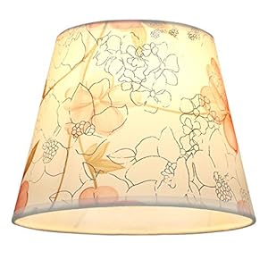 Eastlion Abat-jour simple et moderne en PVC pour lampe de table, lampe murale, lampe de chevet, lampe de sol avec support d’ampoule E27 et abat-jour, métal, Pink 25, 25cm