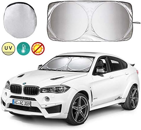 Car Windshield Sun Shade,Universal Sun Shade for Car Windscreen,Sunshade to Keep Your Vehicle Cool and Damage Free, Easy to Use, Fits Windshields of Various Sizes