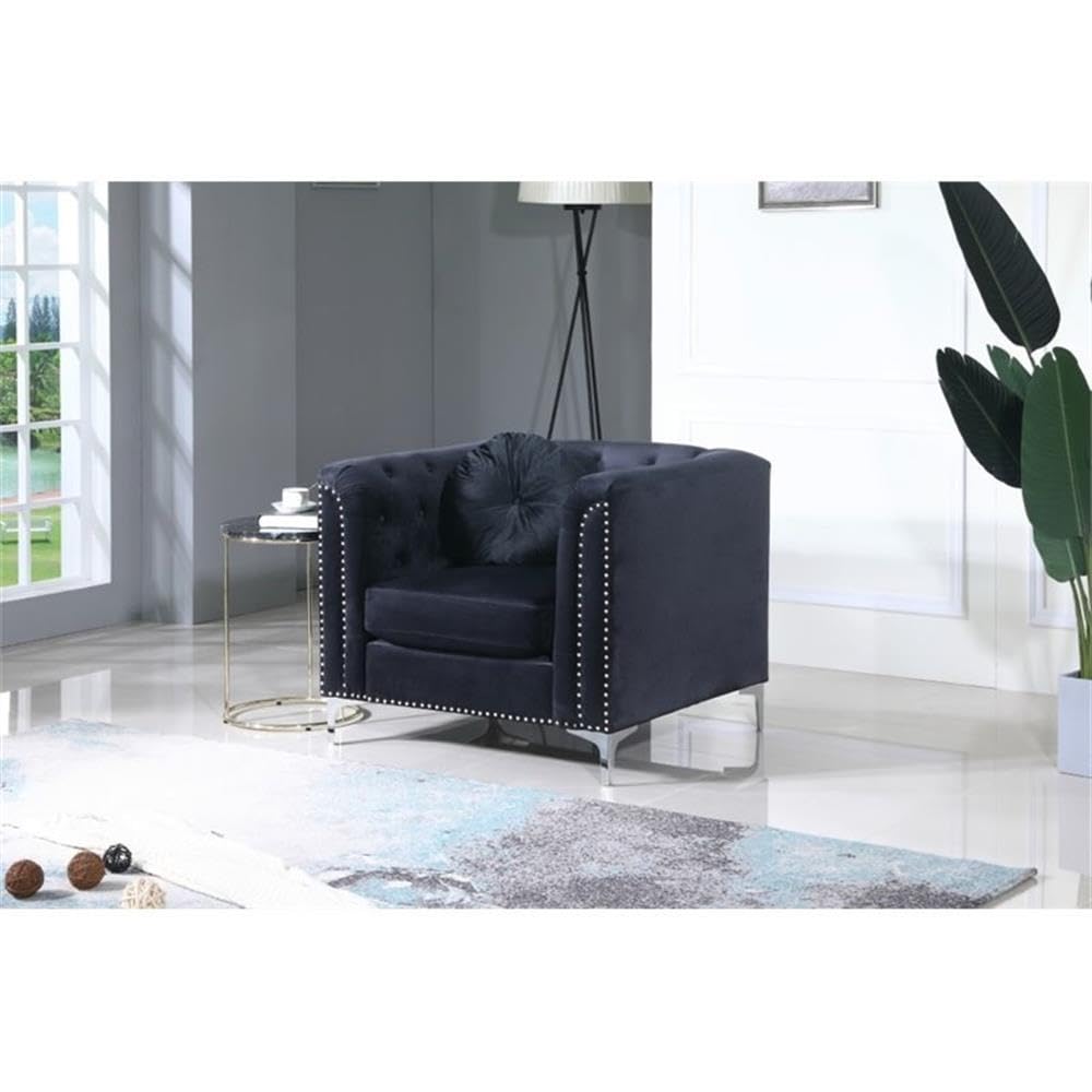 Glory Furniture Pompano Velvet Chair in Black