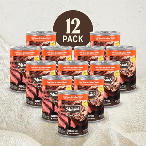 Image of Merrick Grain Free Premium And Natural Canned Dog Food, Soft And Healthy Wet Recipe, Real Texas Beef Dinner - (Pack of 12) 12.7 oz. Cans
