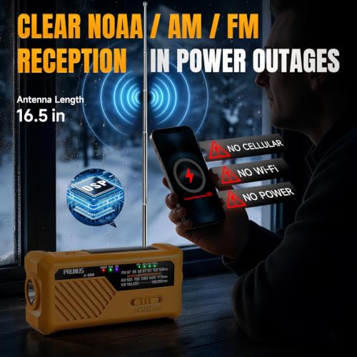 PRUNUS J-366 Emergency Radio with 3 Charging Cables, NOAA Weather Alert - Image 5