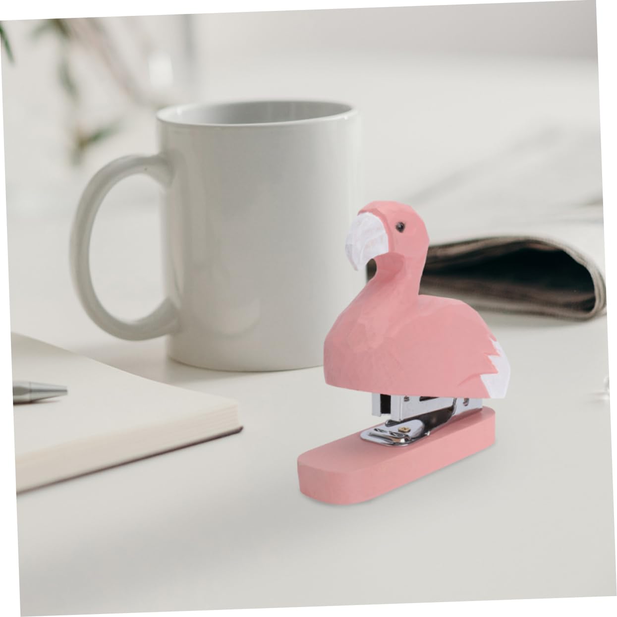 8pièces Agrafeuse Animal De Flamant Oie Blanche Fournitures De Bureau Créatives Pour École Et Bureau Originales