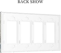 Vista 65 de Placa de pared dúplex de receptáculo de dispositivo de 1 gang de madera envejecida blanca gris con veta de tablón, cubierta de enchufe eléctrico