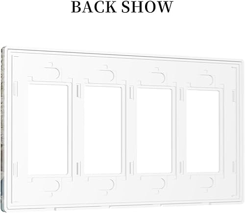 Miniatura 65 de Placa de pared dúplex de receptáculo de dispositivo de 1 gang de madera envejecida blanca gris con veta de tablón, cubierta de enchufe eléctrico de