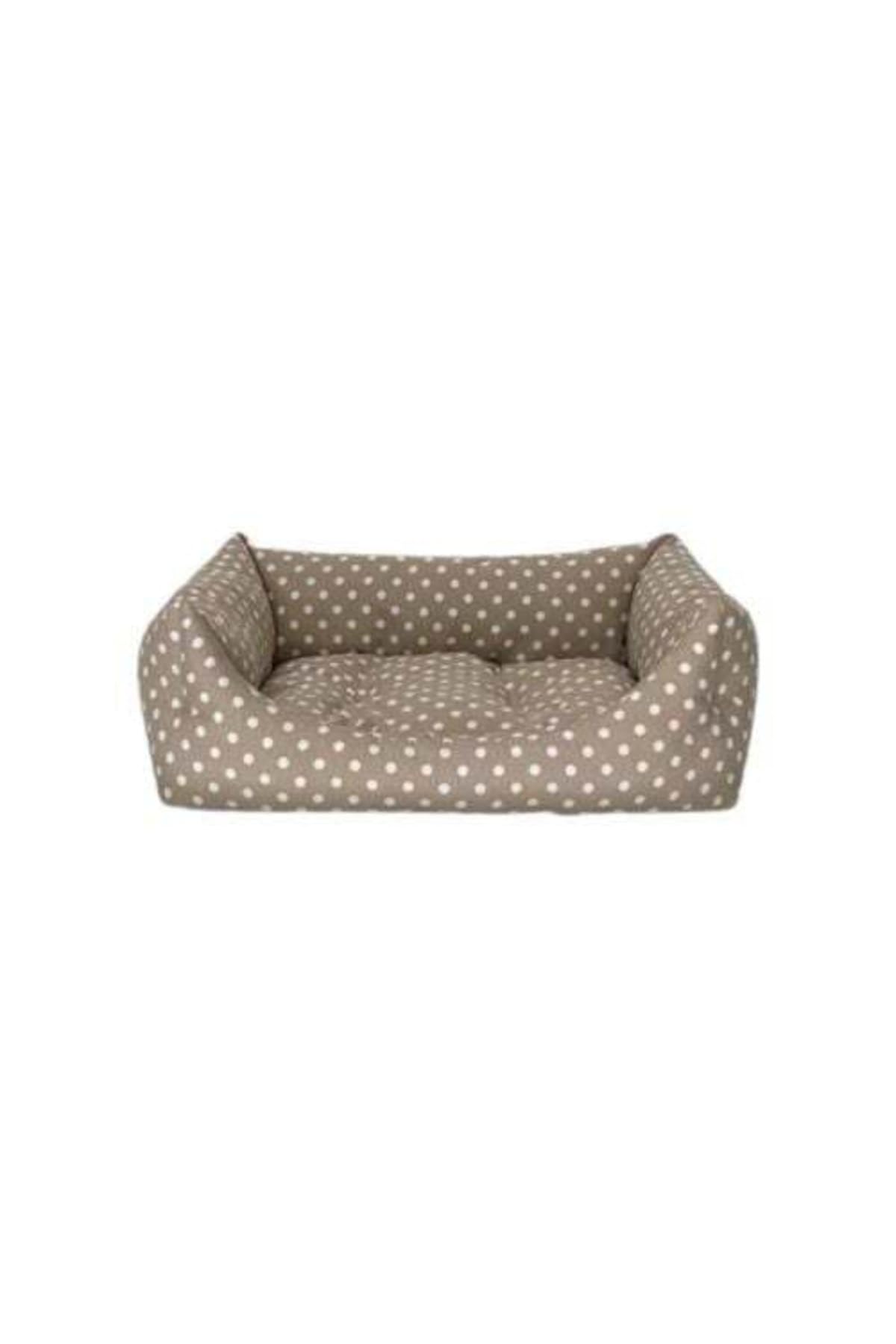 Pet Comfort Uniform Bej Puantiyeli Kedi ve Köpek Yatağı S 50x60cm