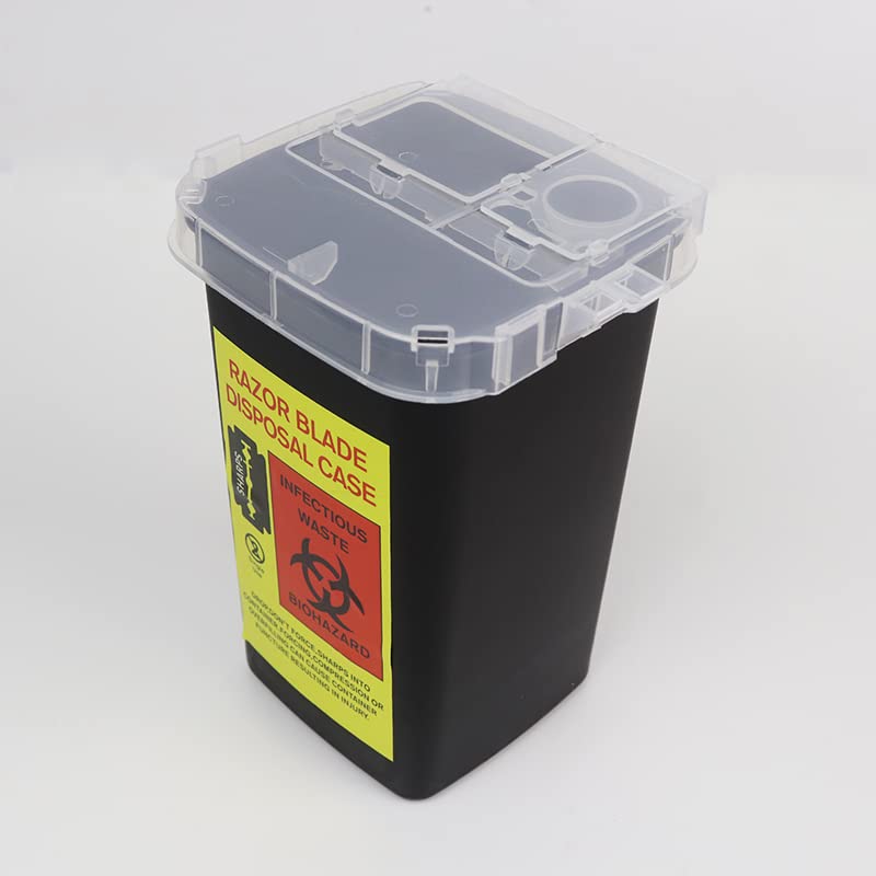 Miniatura 9 de Paquete de 5 contenedores para objetos punzantes para desechar cuchillas, jeringa de tatuaje, aguja, papelera, dispensador de almacenamiento de